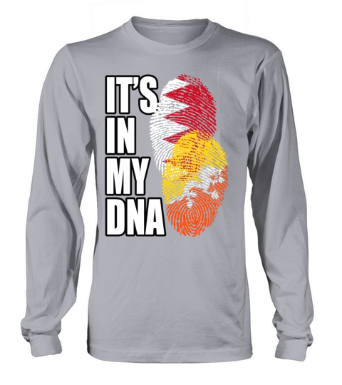 Bhutanese And Bahraini Mix Heritage DNA Flag Long sleeved Unisex