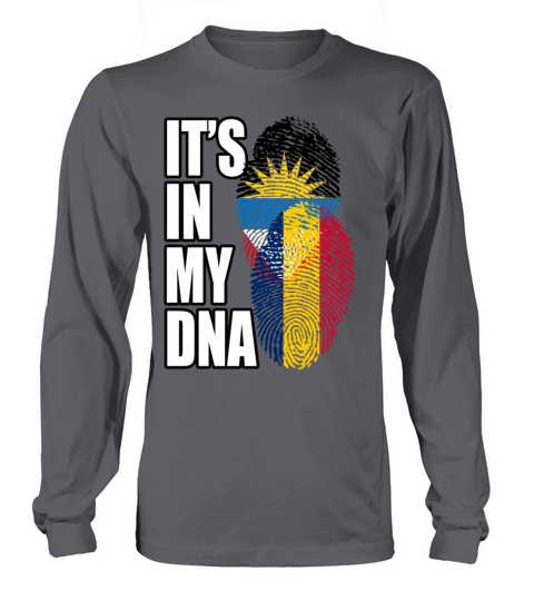 Chadian And Antiguan Mix Heritage DNA Flag Long sleeved Unisex