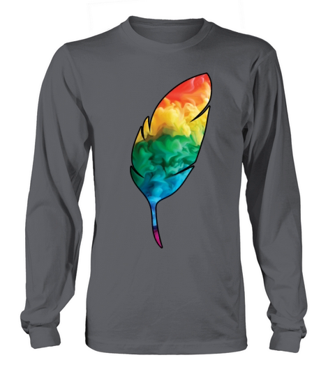 Colorful Rainbow Bird Feather With Smoke And Fog Long sleeved Unisex