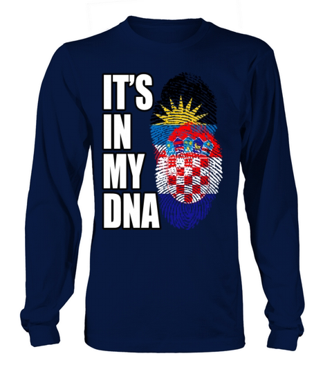 Croatian And Antiguan Mix Heritage DNA Flag Long sleeved Unisex