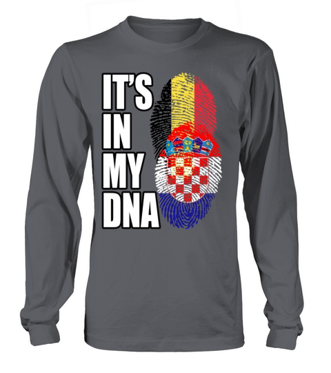 Croatian And Belgian Mix Heritage DNA Flag Long sleeved Unisex
