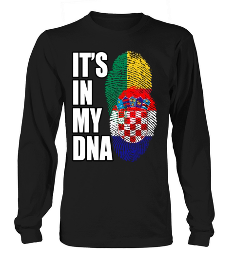 Croatian And Benin Mix Heritage DNA Flag Long sleeved Unisex