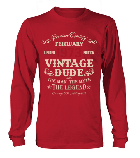 February 1973 Vintage Birthday Present Long sleeved Unisex