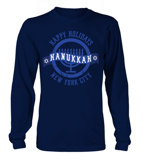 Hanukkah Happy Holidays Vintage Look Long sleeved Unisex
