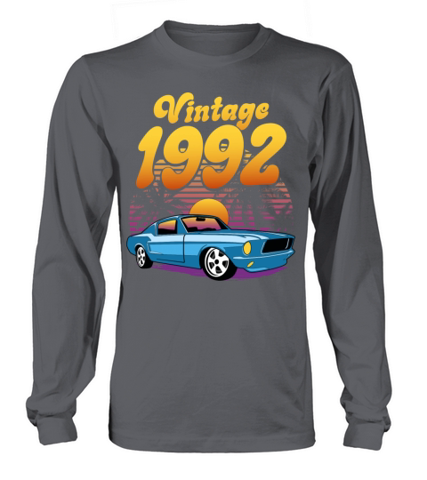 Retro Sunset With Car Vintage 30th Birthday Long sleeved Unisex