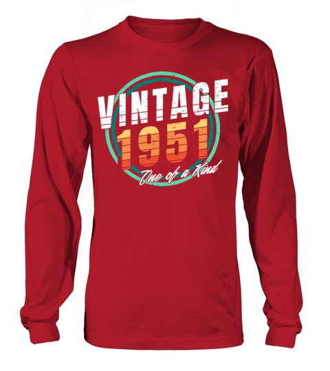 Vintage 1951 Shirt for Men Women 72 Year Old 72nd Long sleeved Unisex