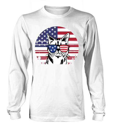 Vintage 4th Of July Kitten Face Sunglasses Long sleeved Unisex