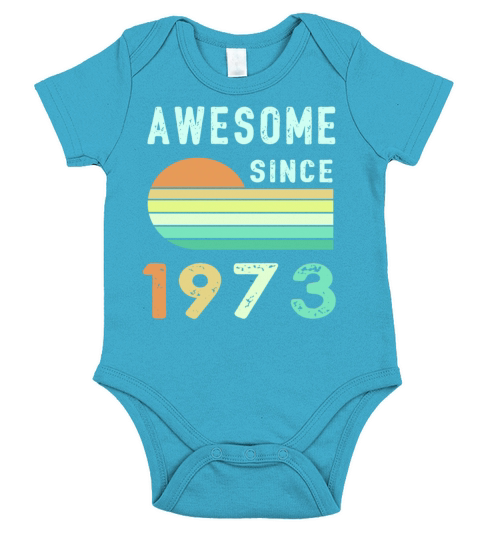 1973 Birthday Retro Vintage Gift Short Sleeve Baby One-Piece