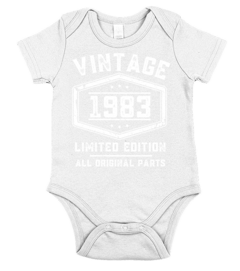 40 Years Vintage 1983 Retro 40th Birthday Short Sleeve Baby One-Piece
