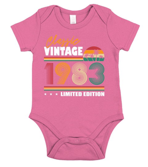 40th birthday born in 1983 classic vintage 1983 Short Sleeve Baby One-Piece