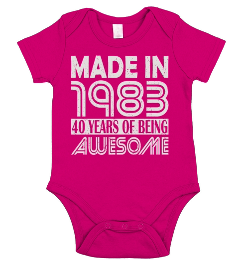 40th birthday vintage 1983 40 years Short Sleeve Baby One-Piece