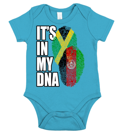 Afghan And Jamaican Mix Heritage DNA Flag Short Sleeve Baby One-Piece