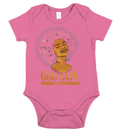 African American Girl God Says I Am Black Pride Short Sleeve Baby One-Piece