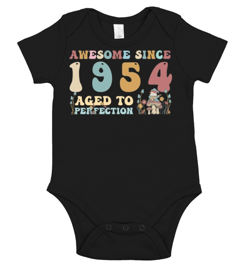 Awesome since 1954 - 69th Birthday - 2023 Groovy Short Sleeve Baby One-Piece