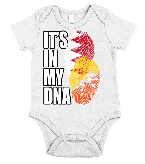 Bhutanese And Bahraini Mix Heritage DNA Flag Short Sleeve Baby One-Piece