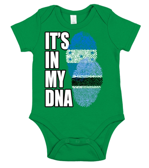 Botswana And Honduran Mix Heritage DNA Flag Short Sleeve Baby One-Piece