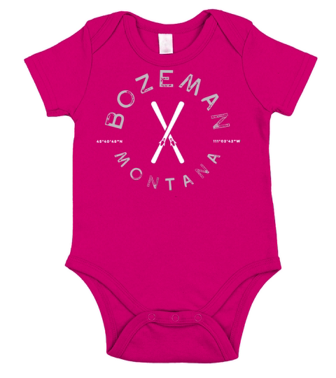 Bozeman Montana Vintage Graphic Ski Short Sleeve Baby One-Piece