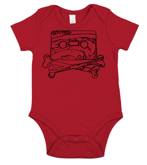 cassette tape skull Short Sleeve Baby One-Piece