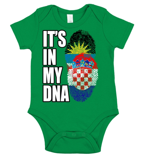 Croatian And Antiguan Mix Heritage DNA Flag Short Sleeve Baby One-Piece