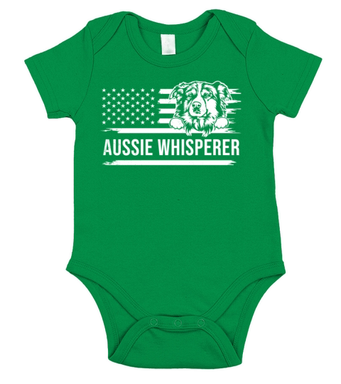 Cute AUSSIE dog Funny Whisperer theme Short Sleeve Baby One-Piece