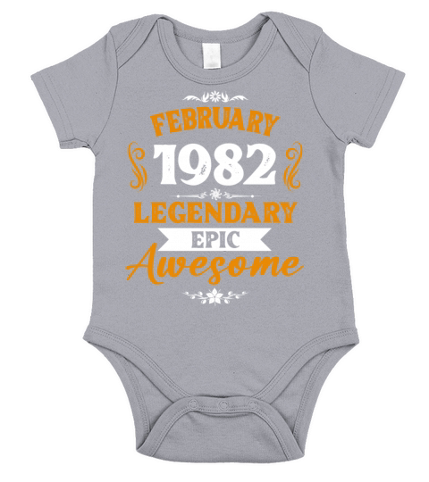 February 1982 Legendary Birthday Present Short Sleeve Baby One-Piece