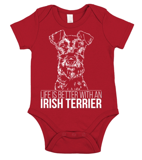 Irish Terrier life is better dog saying dog mom Short Sleeve Baby One-Piece