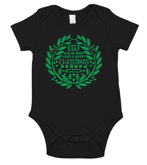 Keep Calm and Have a Merry Christmas Short Sleeve Baby One-Piece