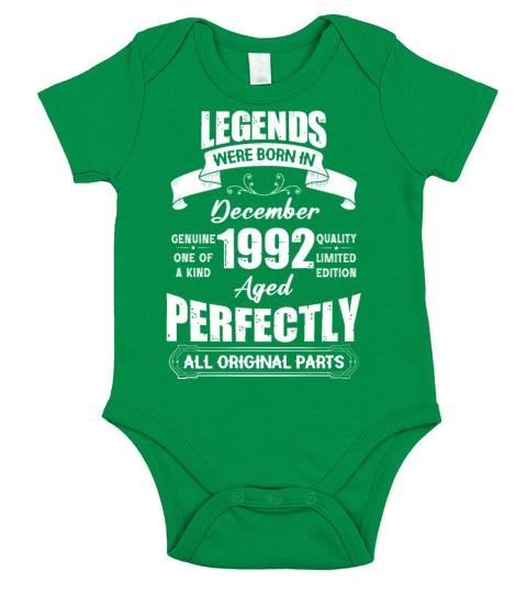 Legends Were Born In December 1992 Birthday Short Sleeve Baby One-Piece