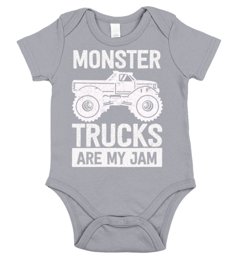 Monster Trucks Are My Jam Vintage Retro Short Sleeve Baby One-Piece