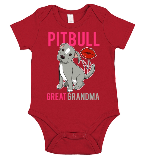 Pitbull Great Grandma Vintage Quote Pit Bull Terri Short Sleeve Baby One-Piece