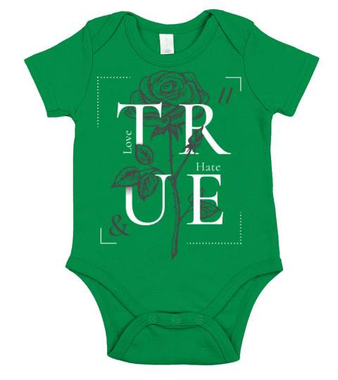 True love and hate abstract vector print design Short Sleeve Baby One-Piece