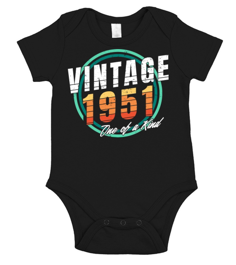 Vintage 1951 Shirt for Men Women 72 Year Old 72nd Short Sleeve Baby One-Piece