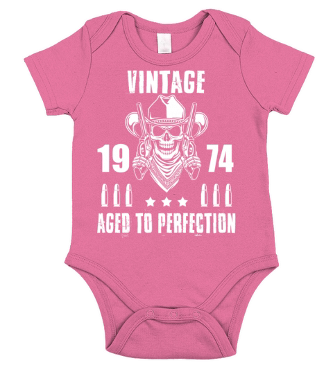 Vintage 1974 Aged to perfection Short Sleeve Baby One-Piece