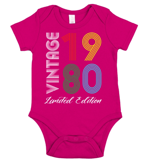 Vintage 1980 Vintage Birthday Retro Vintage Short Sleeve Baby One-Piece