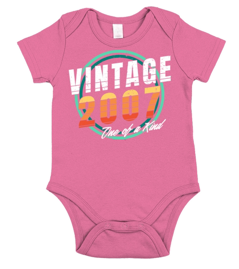 Vintage 2007 Shirt for Men Women 16 Year Old 16th Short Sleeve Baby One-Piece