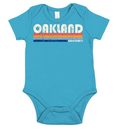 Vintage 70s 80s Style Oakland Ca Short Sleeve Baby One-Piece