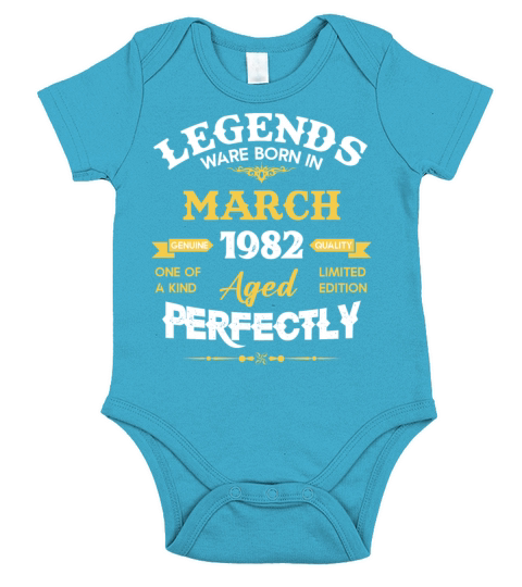 Vintage Aged To Perfection March 1982 Short Sleeve Baby One-Piece