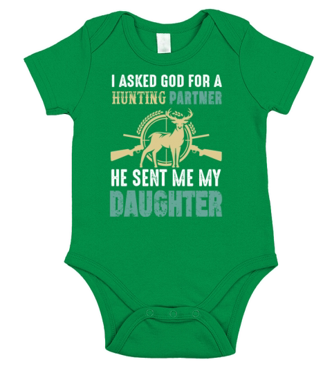 Vintage I Asked God for a Hunting Short Sleeve Baby One-Piece
