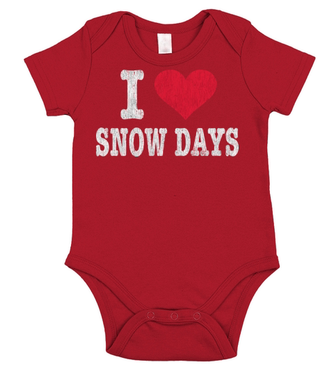 Vintage I Love Snow Days Funny Short Sleeve Baby One-Piece