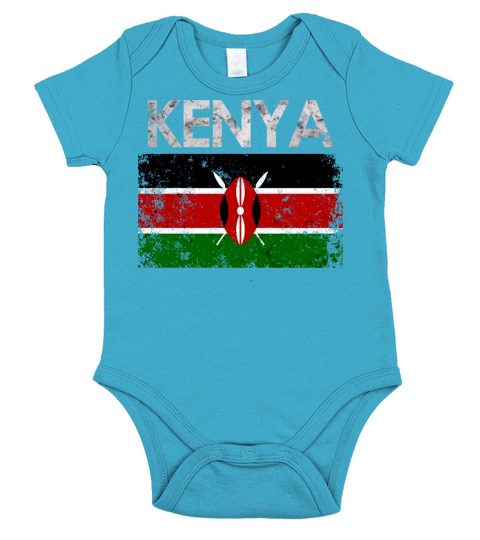 Vintage Kenya Kenya Flag Pride Short Sleeve Baby One-Piece