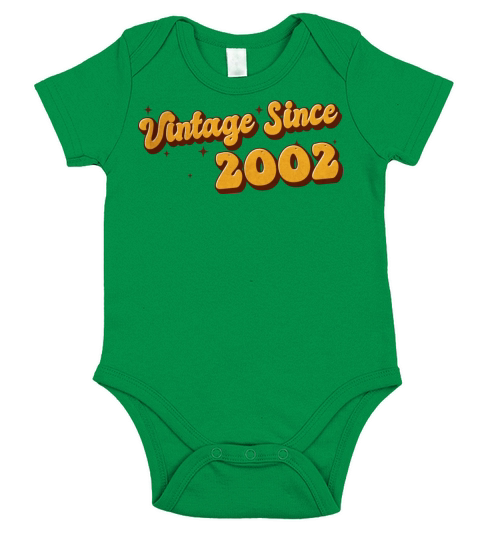 Vintage since 2002 21 Years Old - Groovy 21st Short Sleeve Baby One-Piece