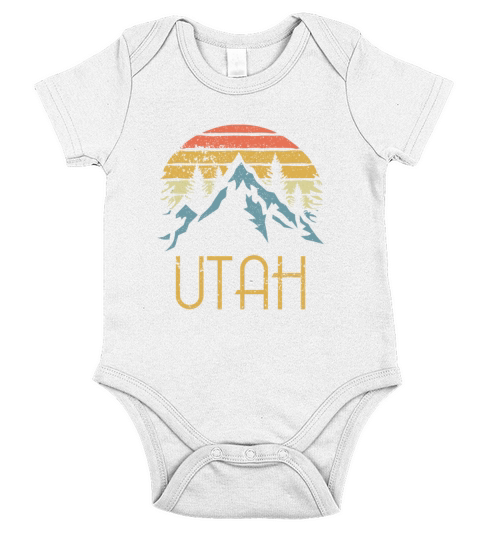 Vintage Ut Utah Mountains Outdoor Adventure Short Sleeve Baby One-Piece