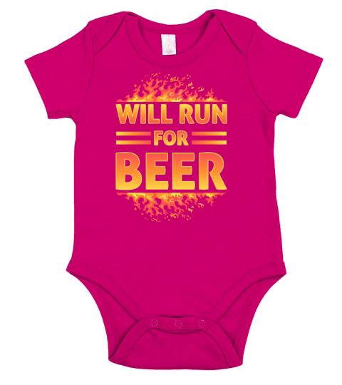 Will Run For Beer Funny Runners Short Sleeve Baby One-Piece