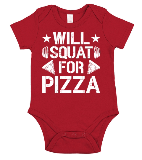 Will Squat For Pizza Fitness Short Sleeve Baby One-Piece