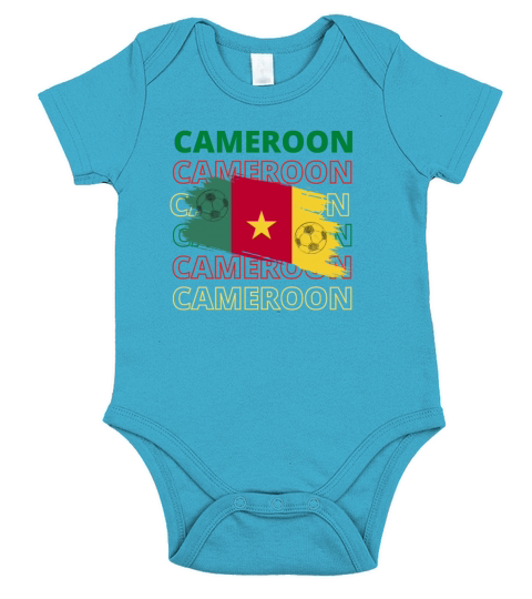 World Cameroon Soccer Vintage Short Sleeve Baby One-Piece