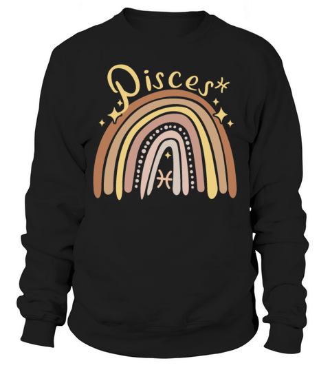 Pisces Zodiac Bohemian Boho Rainbow 70s Vintage Ae Sweatshirt Unisex