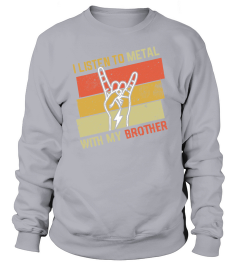Vintage Metal With Brother Metal Kid Music Lover Sweatshirt Unisex
