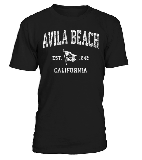 Avila Beach Ca Vintage Nautical Boat Anchor Flag S T-Shirt Unisex