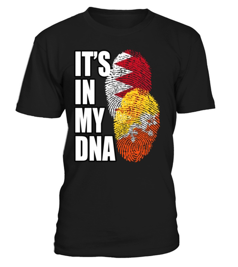Bhutanese And Bahraini Mix Heritage DNA Flag T-Shirt Unisex