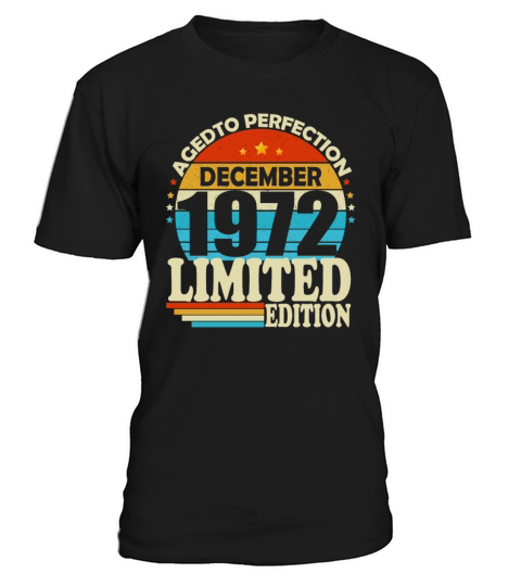 December 1972 Vintage Retro Birthday T-Shirt Unisex